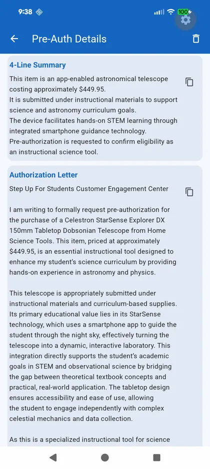 Pre-auth authorization letter — full text ready to copy