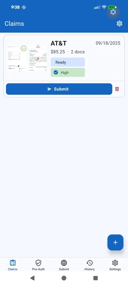 Claims list — Ready status and High approval likelihood